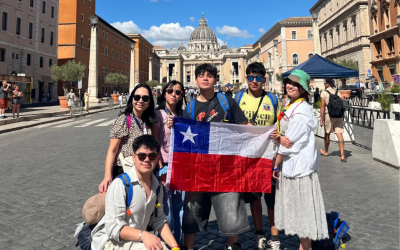 Estudiantes peregrinos en Roma
